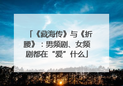 《藏海传》与《折腰》：男频剧、女频剧都在“爱”什么