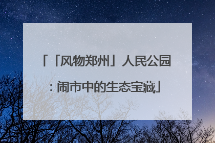 「风物郑州」人民公园：闹市中的生态宝藏