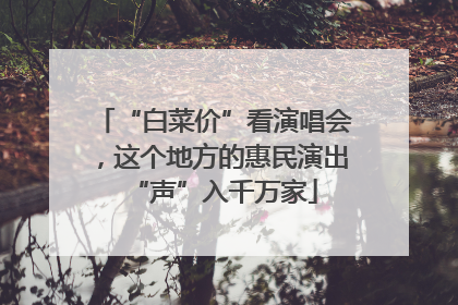 “白菜价”看演唱会，这个地方的惠民演出“声”入千万家
