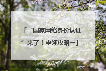 “国家网络身份认证”来了！申领攻略→