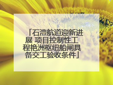 石澧航道迎新进展 项目控制性工程艳洲枢纽船闸具备交工验收条件