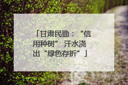 甘肃民勤：“信用种树” 汗水浇出“绿色存折”