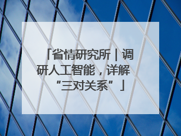 省情研究所｜调研人工智能，详解“三对关系”