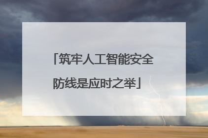 筑牢人工智能安全防线是应时之举