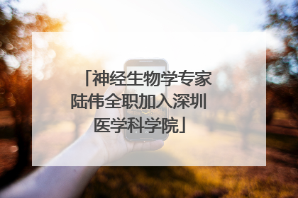 神经生物学专家陆伟全职加入深圳医学科学院