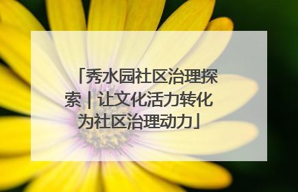 秀水园社区治理探索｜让文化活力转化为社区治理动力