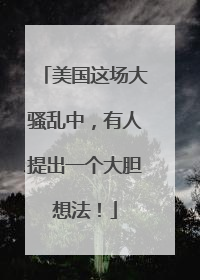 美国这场大骚乱中，有人提出一个大胆想法！