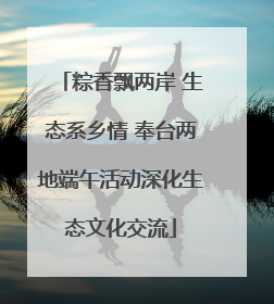粽香飘两岸 生态系乡情 奉台两地端午活动深化生态文化交流