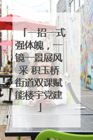 一招一式强体魄，一镜一景展风采 积玉桥街道双课赋能楼宇党建