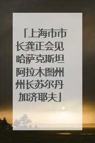 上海市市长龚正会见哈萨克斯坦阿拉木图州州长苏尔丹加济耶夫