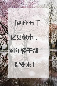 两座五千亿县级市，对年轻干部提要求