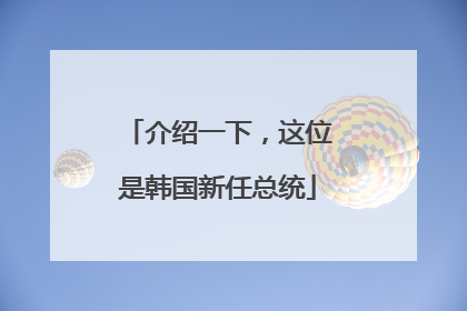 介绍一下，这位是韩国新任总统