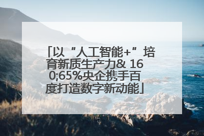 以“人工智能+”培育新质生产力& 160;65%央企携手百度打造数字新动能