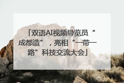 双语AI视频导览员“成都造”，亮相“一带一路”科技交流大会