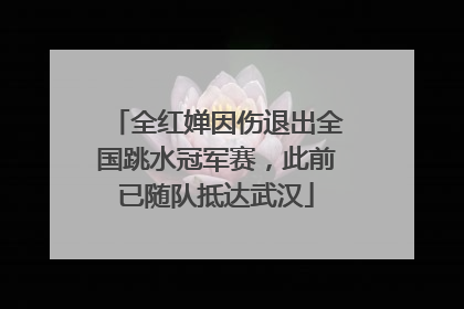 全红婵因伤退出全国跳水冠军赛，此前已随队抵达武汉
