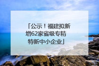 公示！福建拟新增62家省级专精特新中小企业