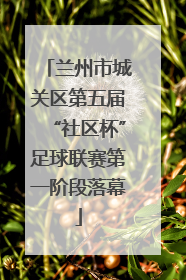 兰州市城关区第五届“社区杯”足球联赛第一阶段落幕