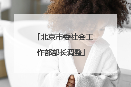 北京市委社会工作部部长调整