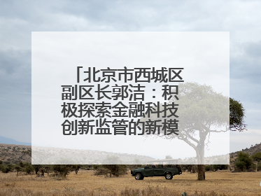 北京市西城区副区长郭洁：积极探索金融科技创新监管的新模式和新方法
