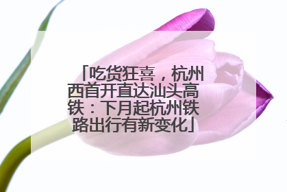 吃货狂喜，杭州西首开直达汕头高铁：下月起杭州铁路出行有新变化