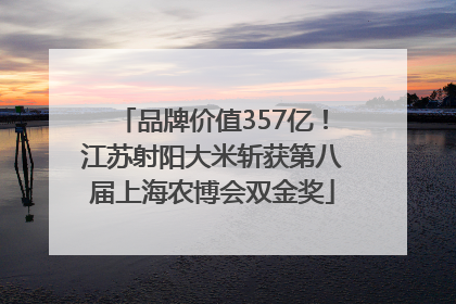 品牌价值357亿！江苏射阳大米斩获第八届上海农博会双金奖