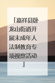 嘉祥县卧龙山街道开展未成年人法制教育专项视察活动