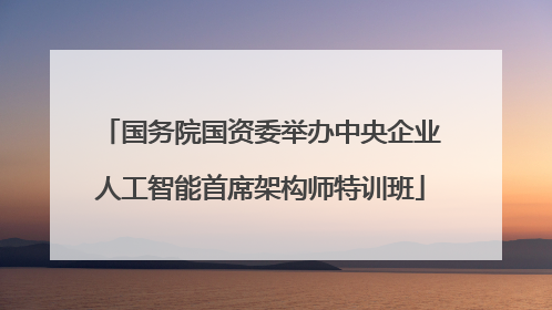 国务院国资委举办中央企业人工智能首席架构师特训班