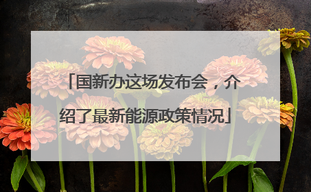 国新办这场发布会，介绍了最新能源政策情况