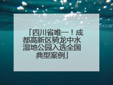 四川省唯一！成都高新区骑龙中水湿地公园入选全国典型案例