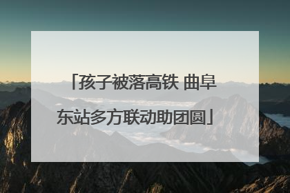 孩子被落高铁 曲阜东站多方联动助团圆