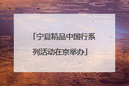 宁夏精品中国行系列活动在京举办