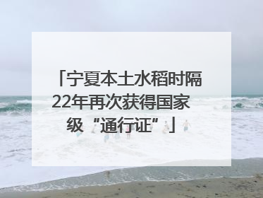 宁夏本土水稻时隔22年再次获得国家级“通行证”