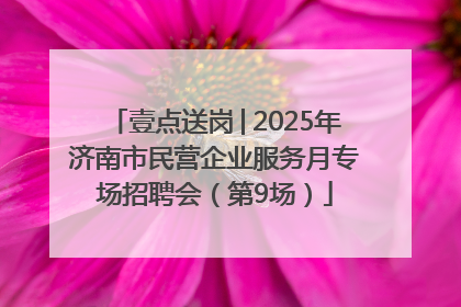 壹点送岗│2025年济南市民营企业服务月专场招聘会（第9场）