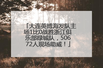 大连英博海发队主场1比0战胜浙江俱乐部绿城队，50672人现场助威！