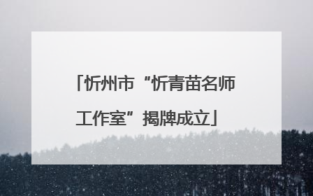 忻州市“忻青苗名师工作室”揭牌成立