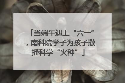 当端午遇上“六一”，南科院学子为孩子撒播科学“火种”