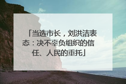当选市长，刘洪洁表态：决不辜负组织的信任、人民的重托
