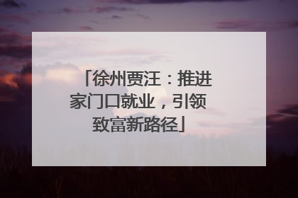 徐州贾汪：推进家门口就业，引领致富新路径