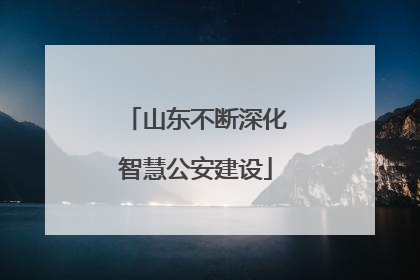 山东不断深化智慧公安建设