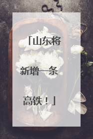 山东将新增一条高铁！