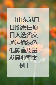 山东港口日照港仨项目入选省交通运输绿色低碳高质量发展典型案例