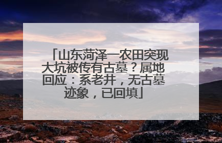 山东菏泽一农田突现大坑被传有古墓？属地回应：系老井，无古墓迹象，已回填