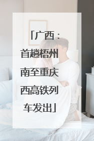 广西：首趟梧州南至重庆西高铁列车发出