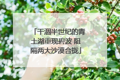 干涸半世纪的青土湖重现碧波 阻隔两大沙漠合拢