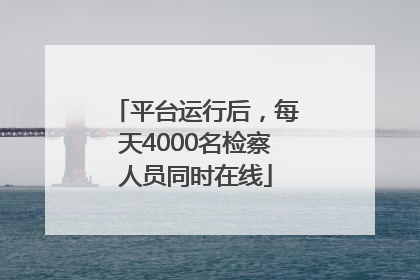 平台运行后，每天4000名检察人员同时在线