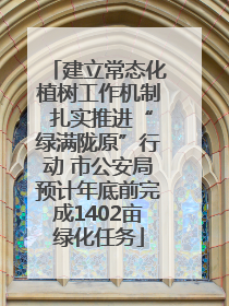 建立常态化植树工作机制 扎实推进“绿满陇原”行动 市公安局预计年底前完成1402亩绿化任务