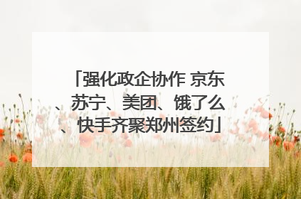 强化政企协作 京东、苏宁、美团、饿了么、快手齐聚郑州签约
