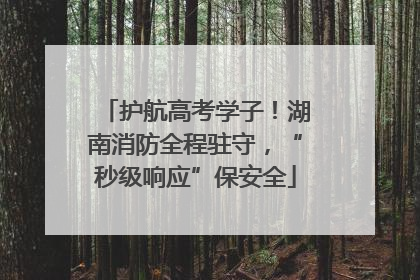 护航高考学子！湖南消防全程驻守，“秒级响应”保安全