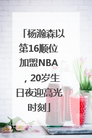 杨瀚森以第16顺位加盟NBA，20岁生日夜迎高光时刻