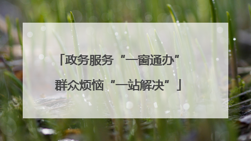 政务服务“一窗通办” 群众烦恼“一站解决”